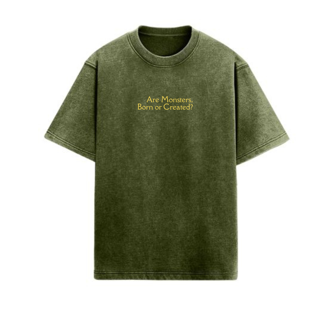 "Echoes of the Fall" Acidwash Green Oversized Tee