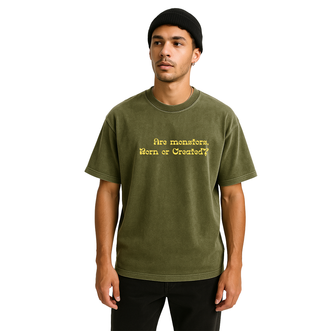 "Echoes of the Fall" Acidwash Green Oversized Tee