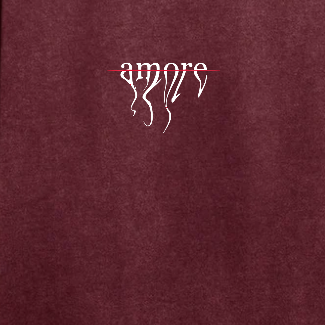 "AMORE" Acidwash Red Oversized Tee