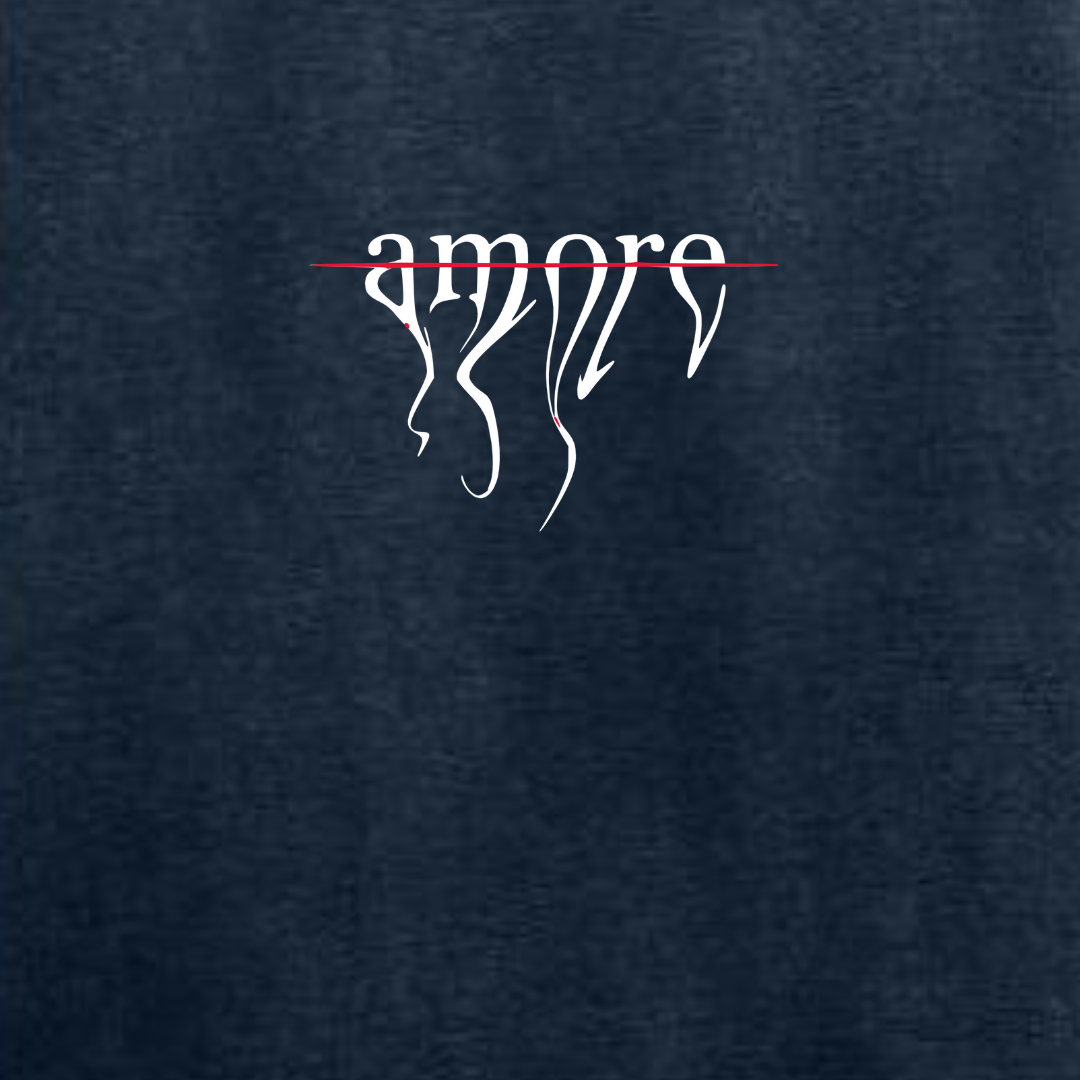 "AMORE" Acidwash Blue Oversized Tee