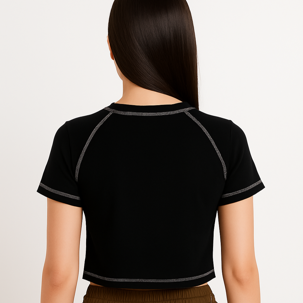 'Black and White Era' Crop Tee