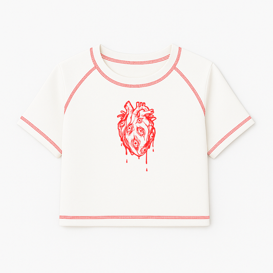 "The Red Heart" Crop Tee